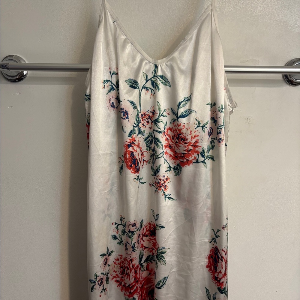 Floral Satin Slip W XL